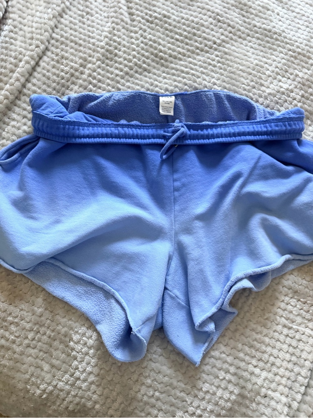 PINK Women's Light Blue Fleece Lounge Shorts
